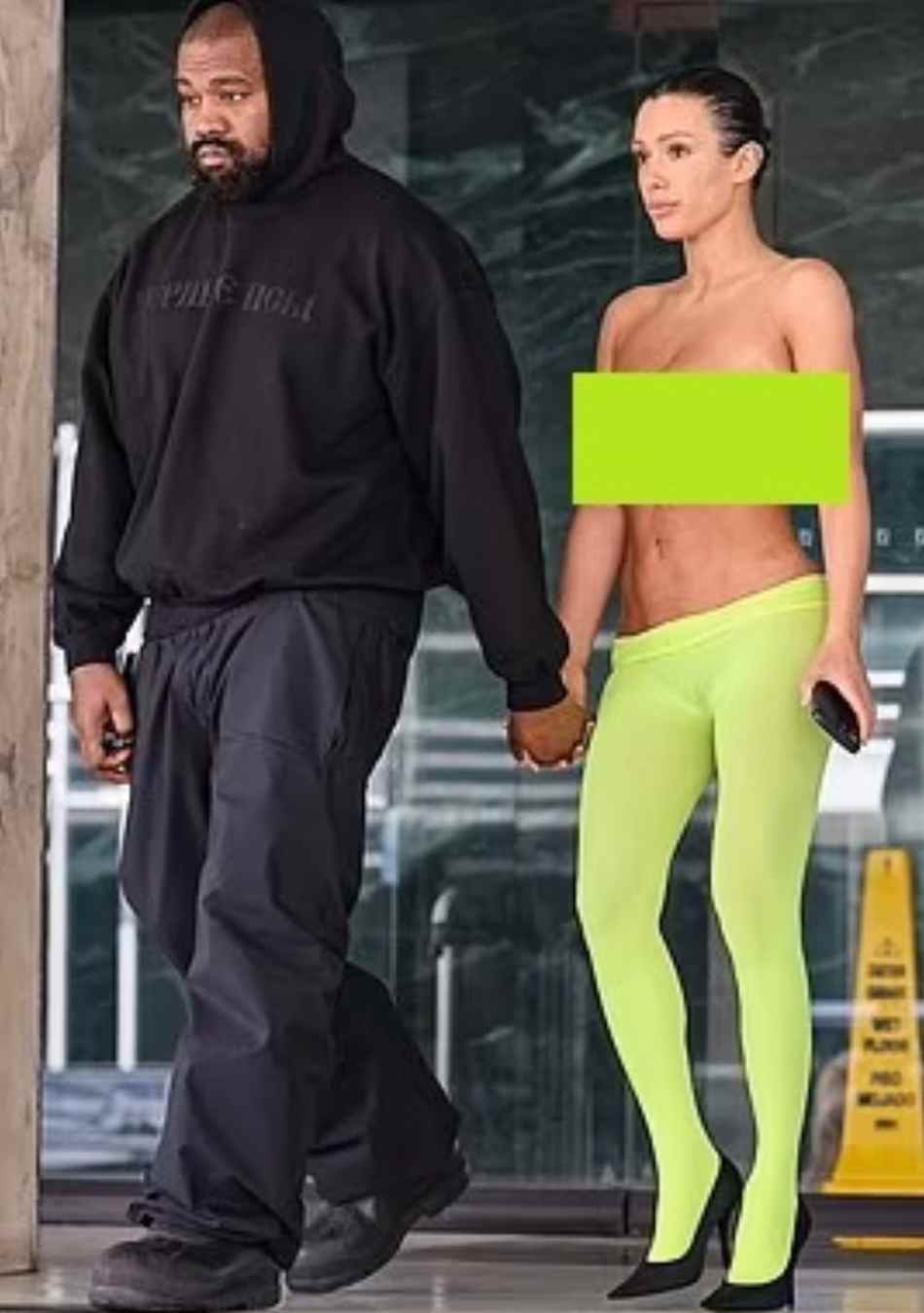 Kanye West with Wife Bianca Censori Stylish Mall Outing