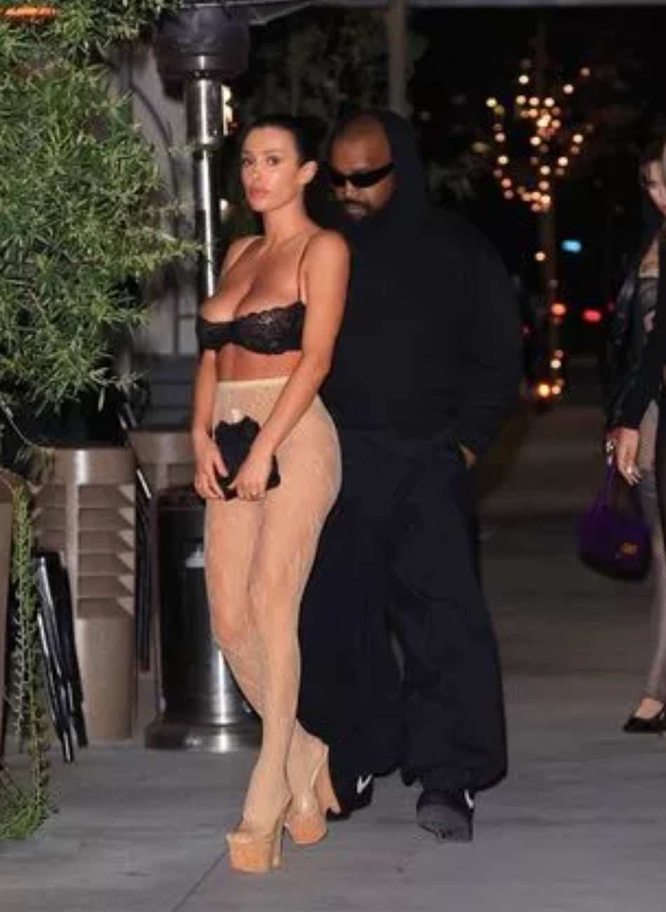 Bianca Censori Stuns in Sheer Tights and Lace Bra on Date with Kanye Amid Family Support