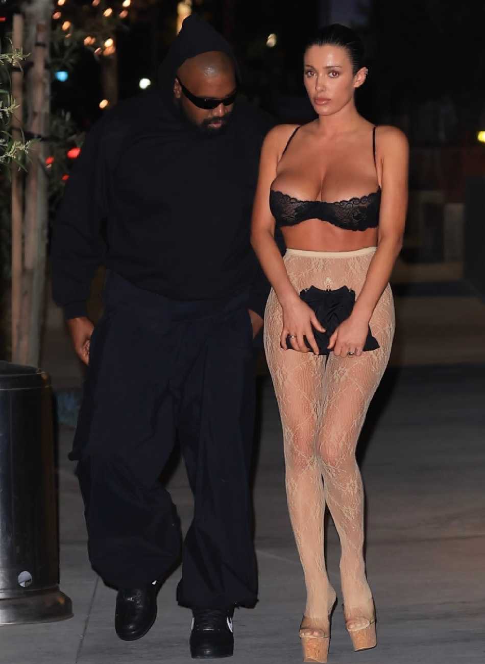 Bianca Censori Stuns in Sheer Tights and Lace Bra on Date with Kanye Amid Family Support