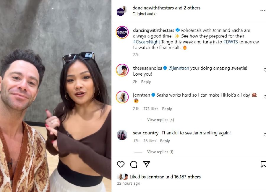 Sasha Flirty Comment to Jenn Tran Sparks DWTS Romance Buzz