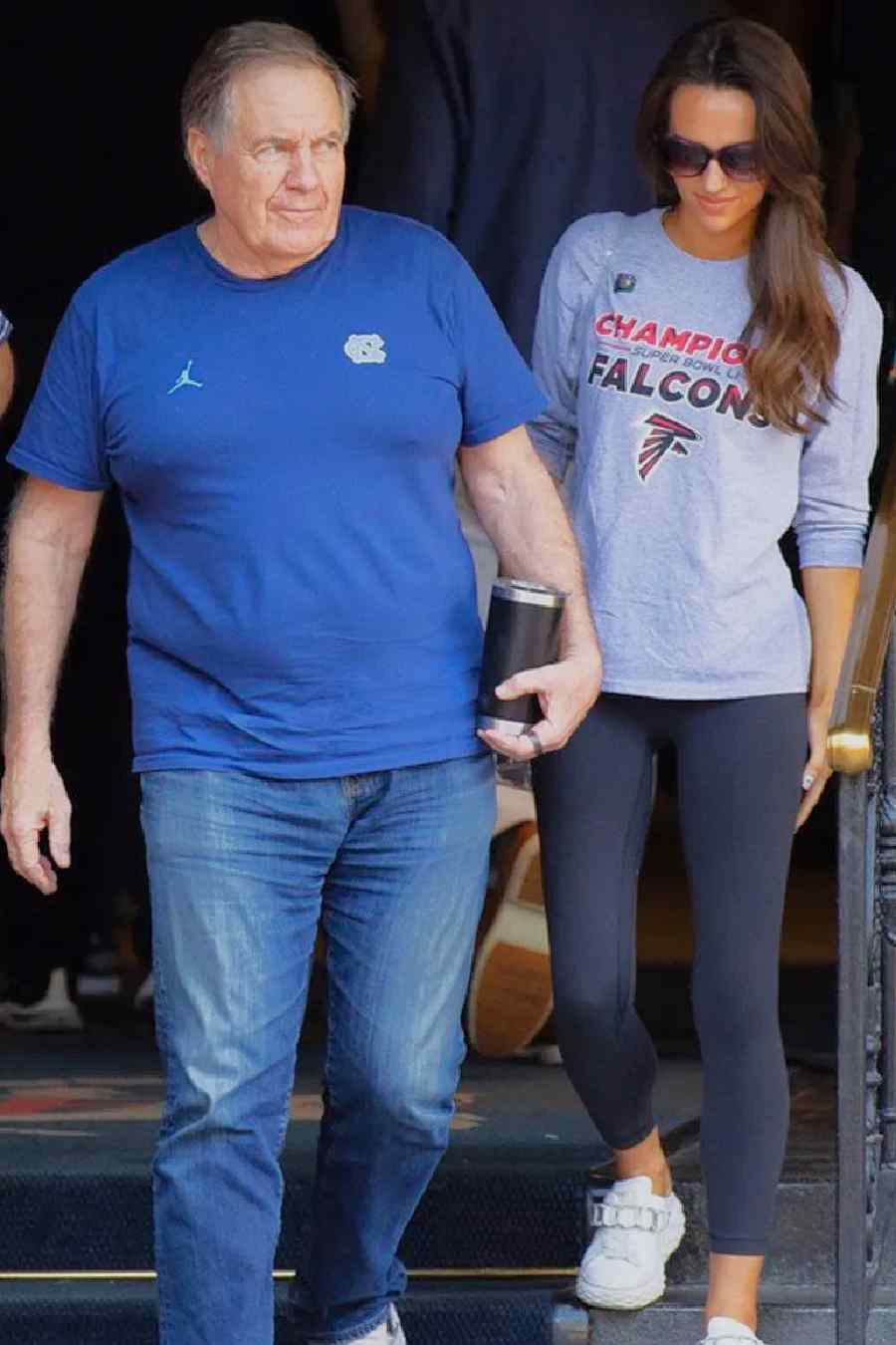 Bill Belichick and Jordon Hudson Troll Atlanta Falcons in New Orleans