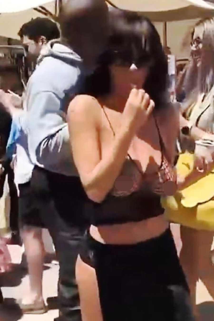 Bianca Censori Wears Sheer Top on Ice Cream Date in Spain