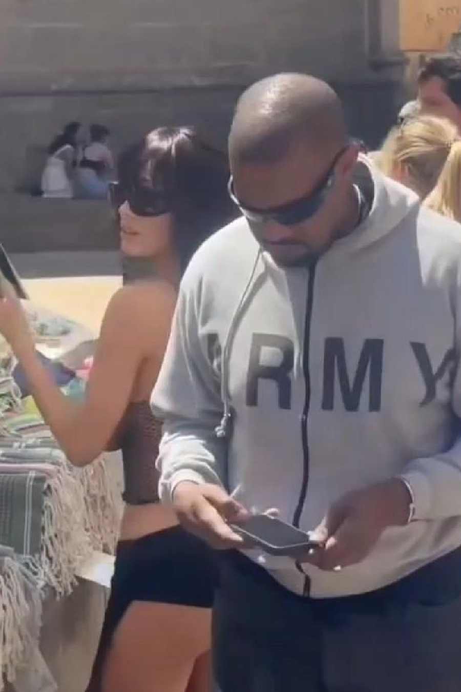 Bianca Censori Wears Sheer Top on Ice Cream Date in Spain