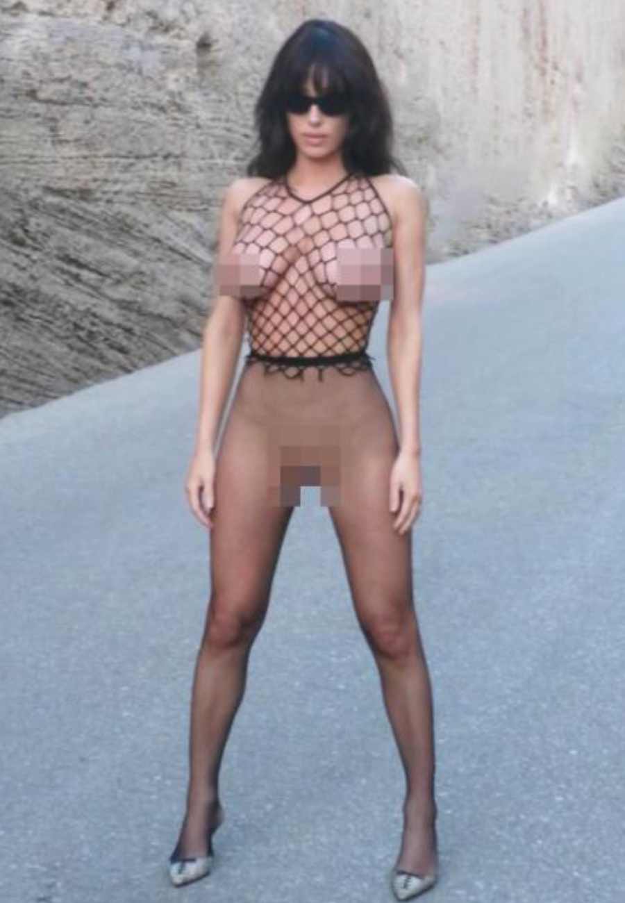 Bianca Censori Wears See-Through Fishnet Outfit in Bold Instagram Photos