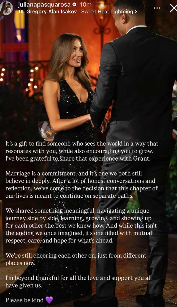 Grant Ellis and Juliana Break Up After 3-Month Engagement