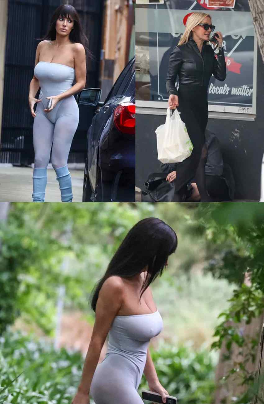 Bianca Censori Stuns in Silver Bodysuit in Australia