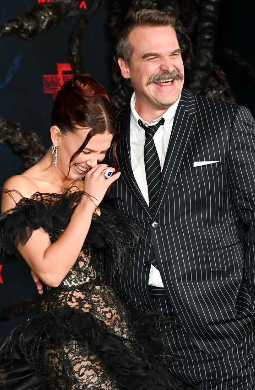 Millie Bobby Brown & David Harbour Reunite at Stranger Things Finale Premiere