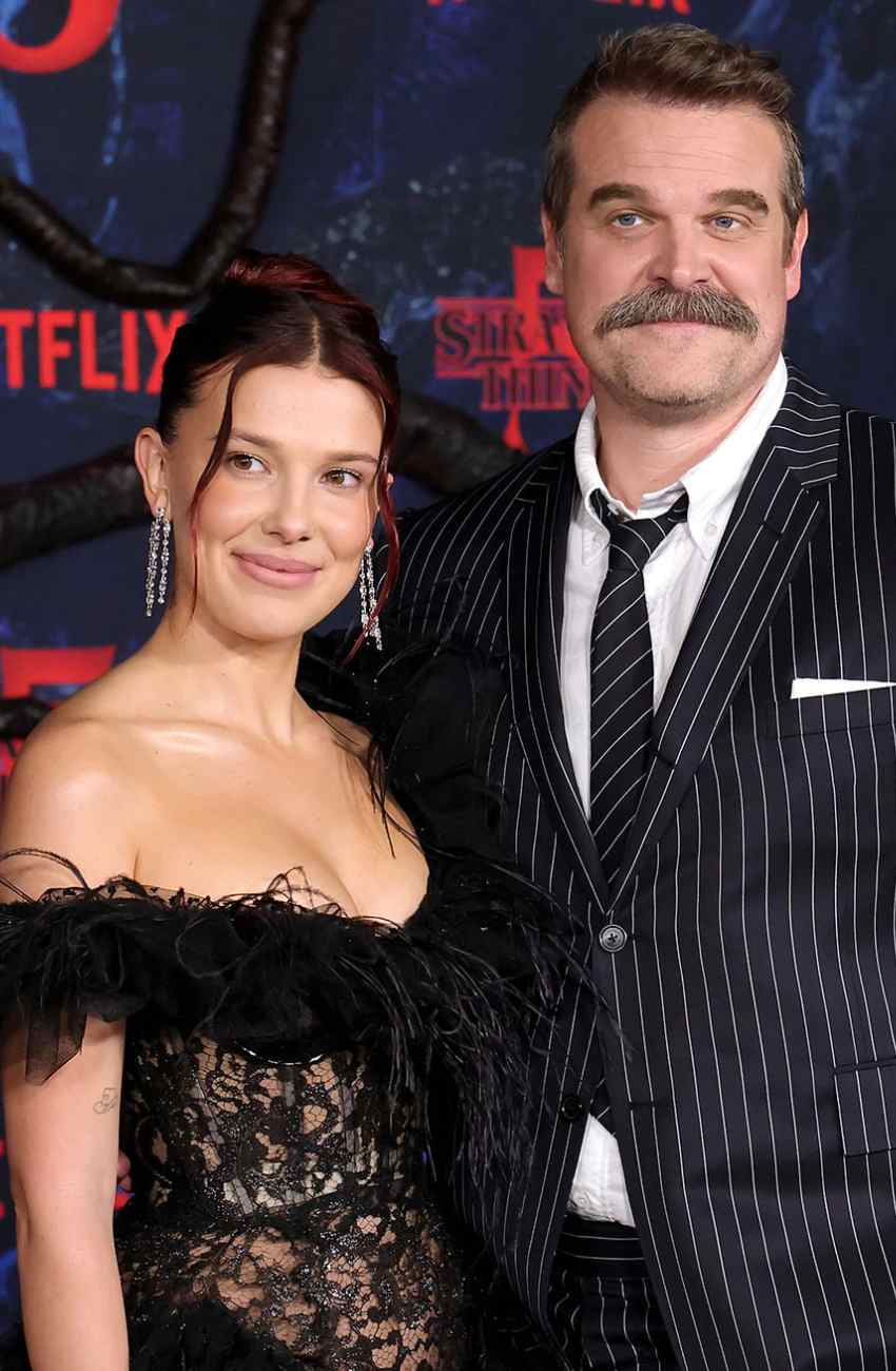Millie Bobby Brown & David Harbour Reunite at Stranger Things Finale Premiere