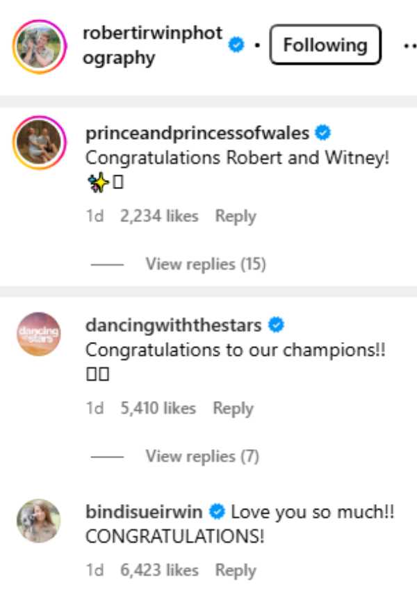 Prince William and Kate Cheer Robert Irwin’s DWTS Win