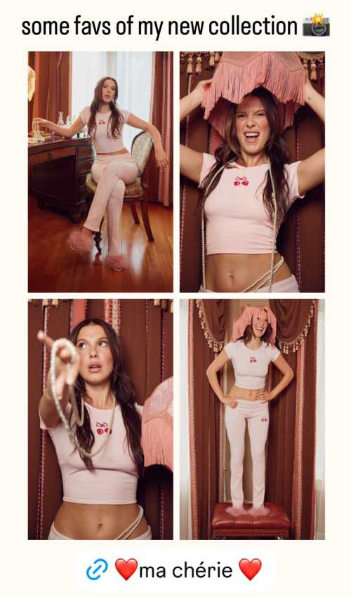 Millie Bobby Brown Flaunts Pearl Crop Top in New Look