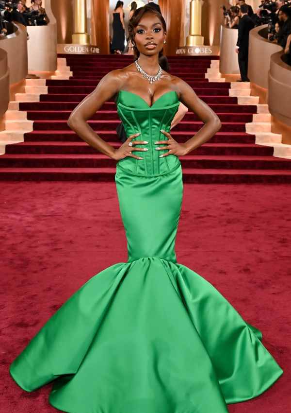 Olandria Carthen Shines at 2026 Golden Globes Red Carpet