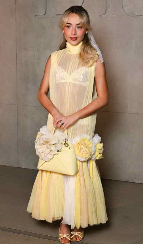 Sabrina Carpenter Stuns in Sheer Yellow Dress at Dior Show