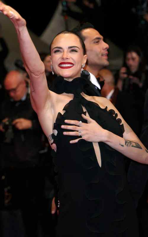 Cara Delevingne Stuns in Plunging Tom Ford Gown at Cannes