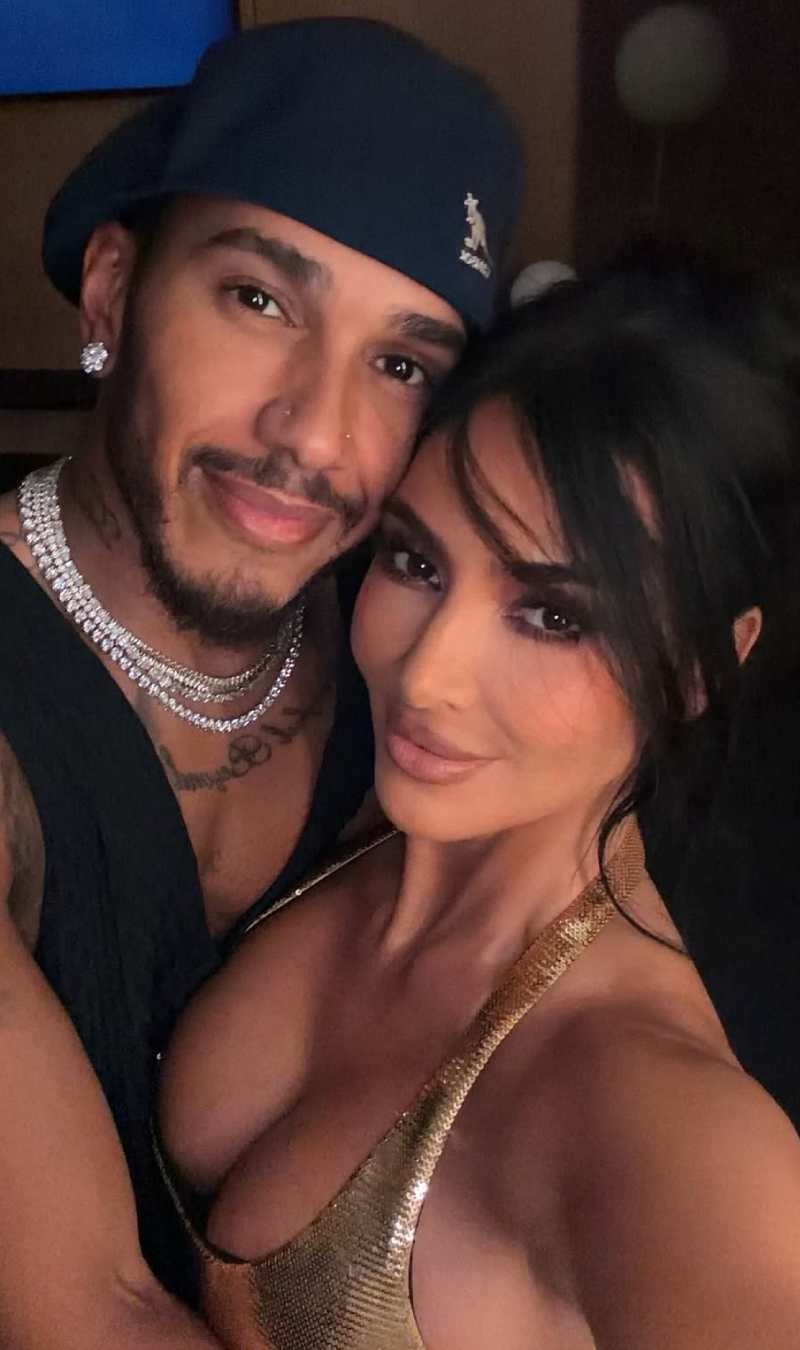 Kim Kardashian and Lewis Hamilton Kiss