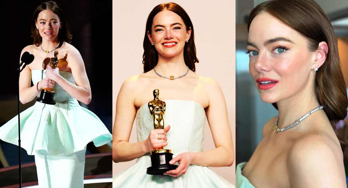 Emma Stone Oscars Win Wardrobe Malfunction 96th Academy Awards