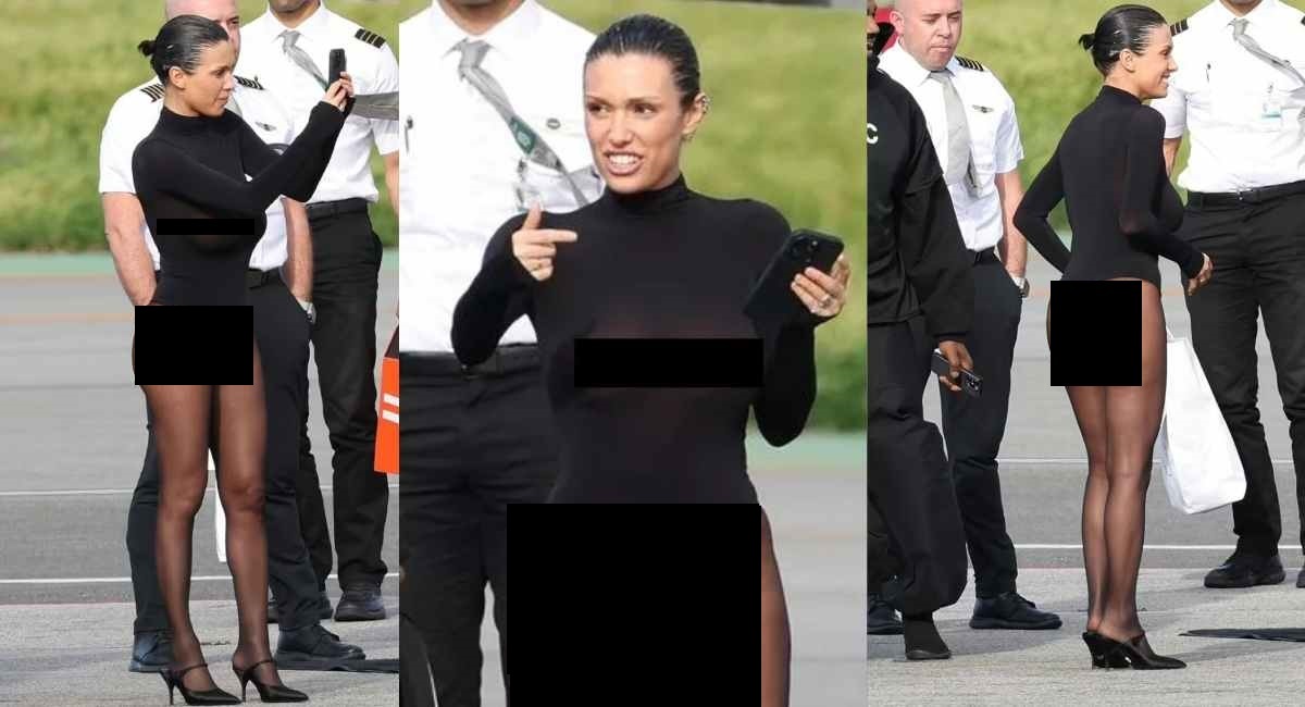 Bianca Censori Kanye West Family Arrival Fashion