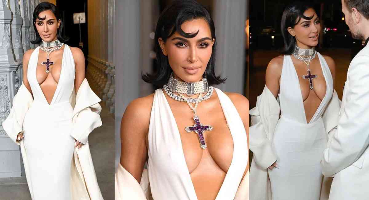 Kim LACMA Gala Look Daring Dress and Iconic Necklace