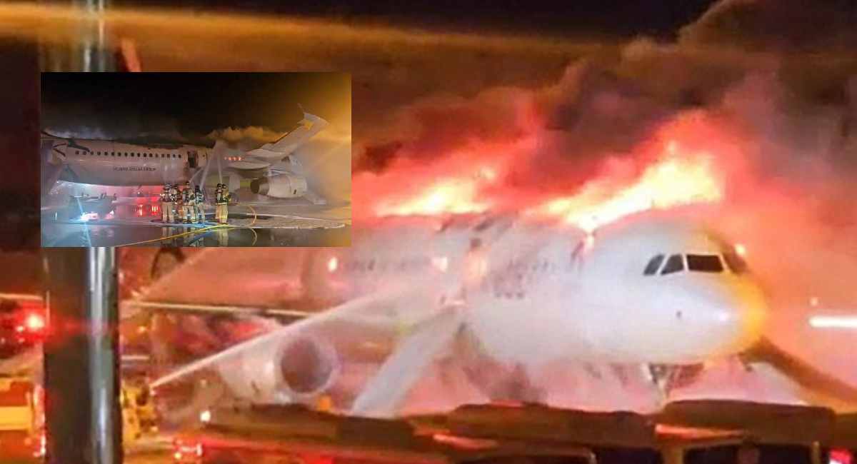 Air Busan Airbus A321 catches fire at Gimhae Airport