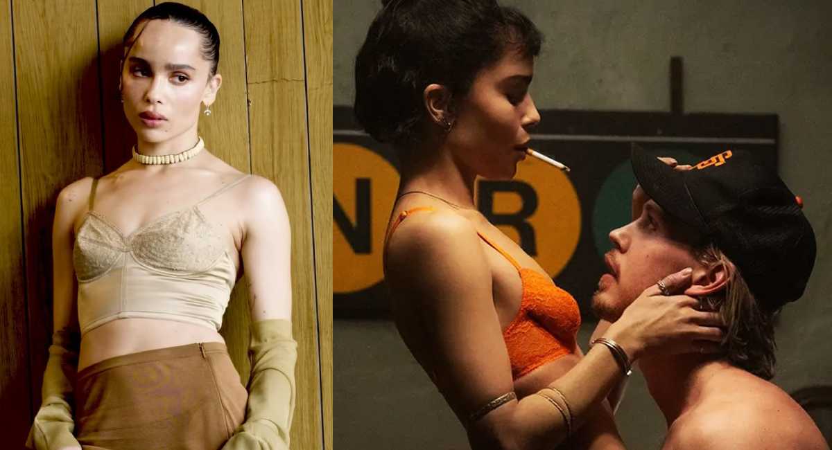 Caught Stealing Austin Butler and Zoe Kravitz