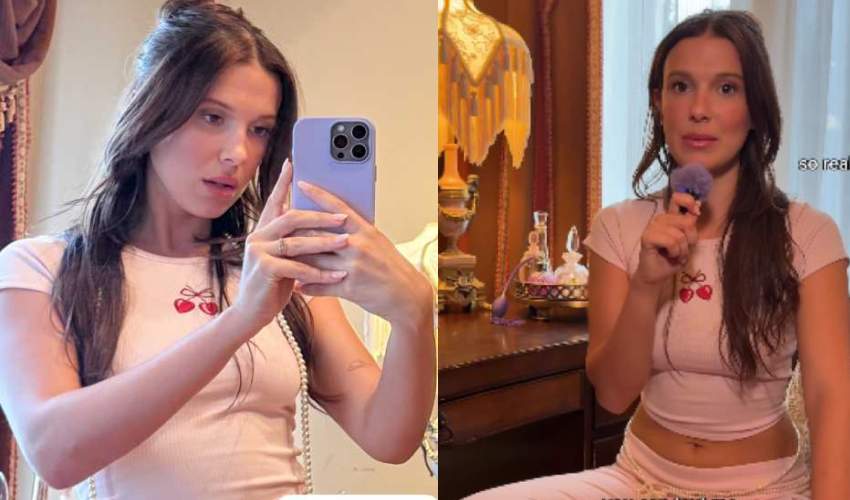 Millie Bobby Brown Turns Heads in Crop Top & Pearl Look on Instagram