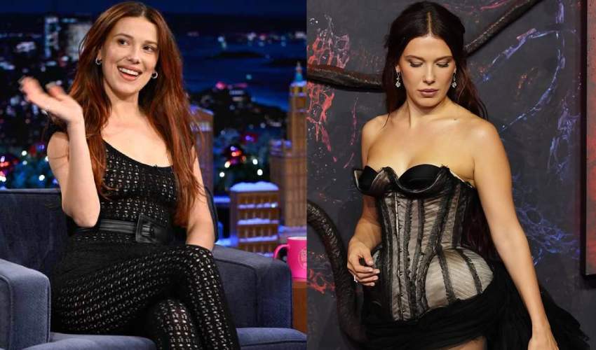 Millie Bobby Brown appears in sheer catsuit on Tonight Show