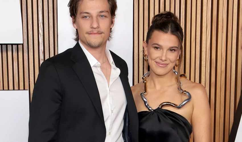 Jake Bongiovi Stands by Millie Bobby Brown at Finale Screening