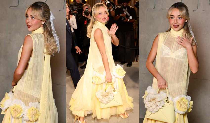 Sabrina Carpenter Stuns in Sheer Yellow Dress at Dior Show