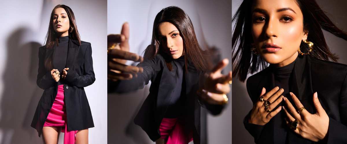 Shehnaaz Gill Stuns in a Hot Pink Ensemble and Exquisite Accessories