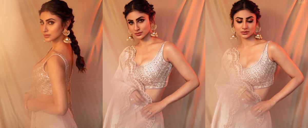 Mouni Roy Stuns in an Exquisite Ivory Lehenga