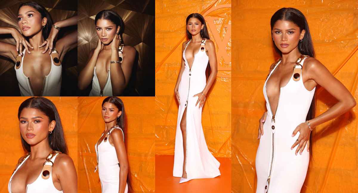 zendaya zipper gown