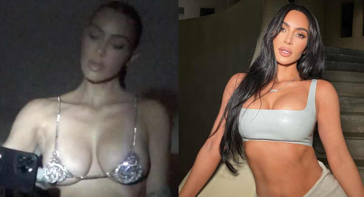 Kim Kardashian in Tiny Crystal Bra Top Made Headlines During Paris Fashion Week