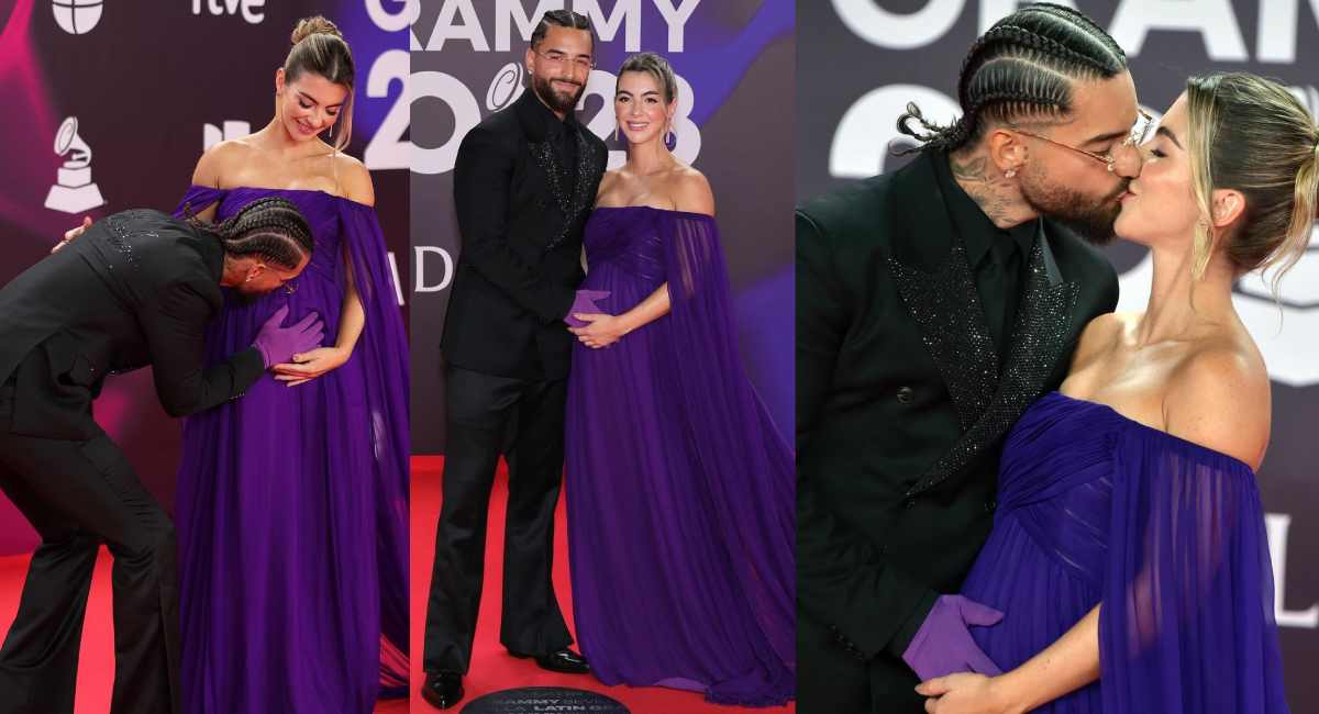 Maluma and her Pregnant Girlfriend Susana Gomez Pose Adorably at the 2023 Latin Grammys