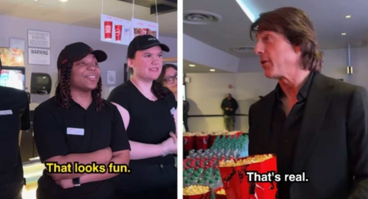 Tom Cruise Shares Popcorn & Big News with Theatre Staff