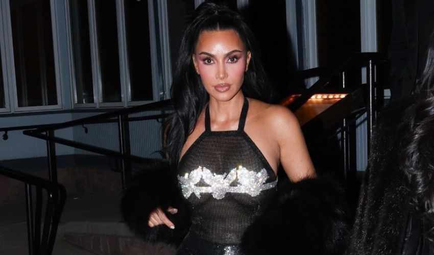 Kim Kardashian stuns in daring sheer look at Aspen New Year party