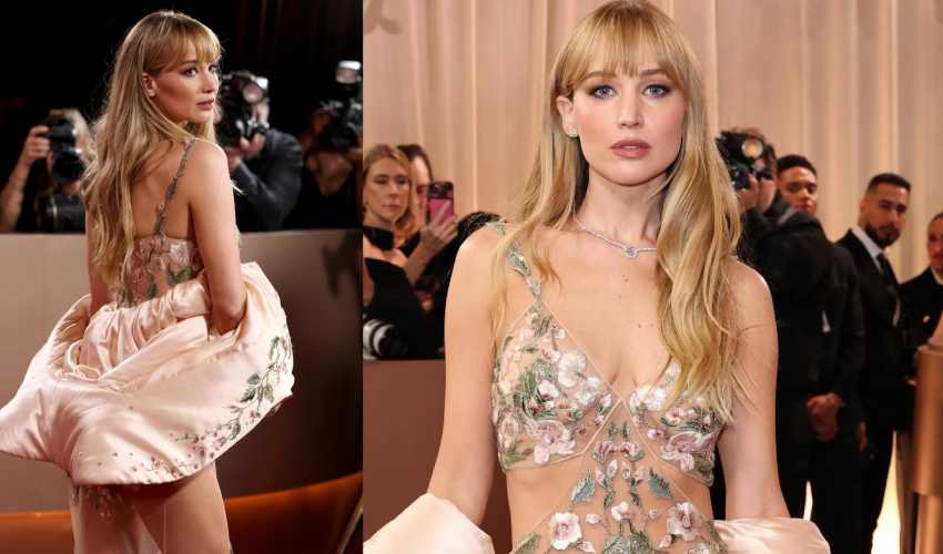 Jennifer Lawrence Stuns in Sheer Dress at 2026 Golden Globes
